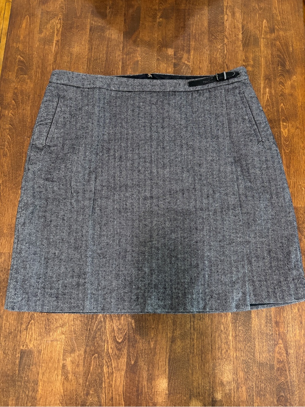 L.L. Bean Grey Tweed Mini Skirt